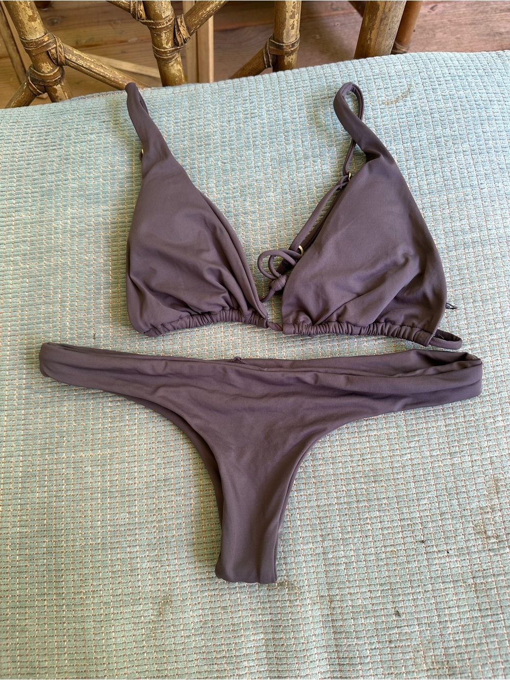 NWOT L*Space triangle Itsy bikini set grey small - Picture 2 of 4